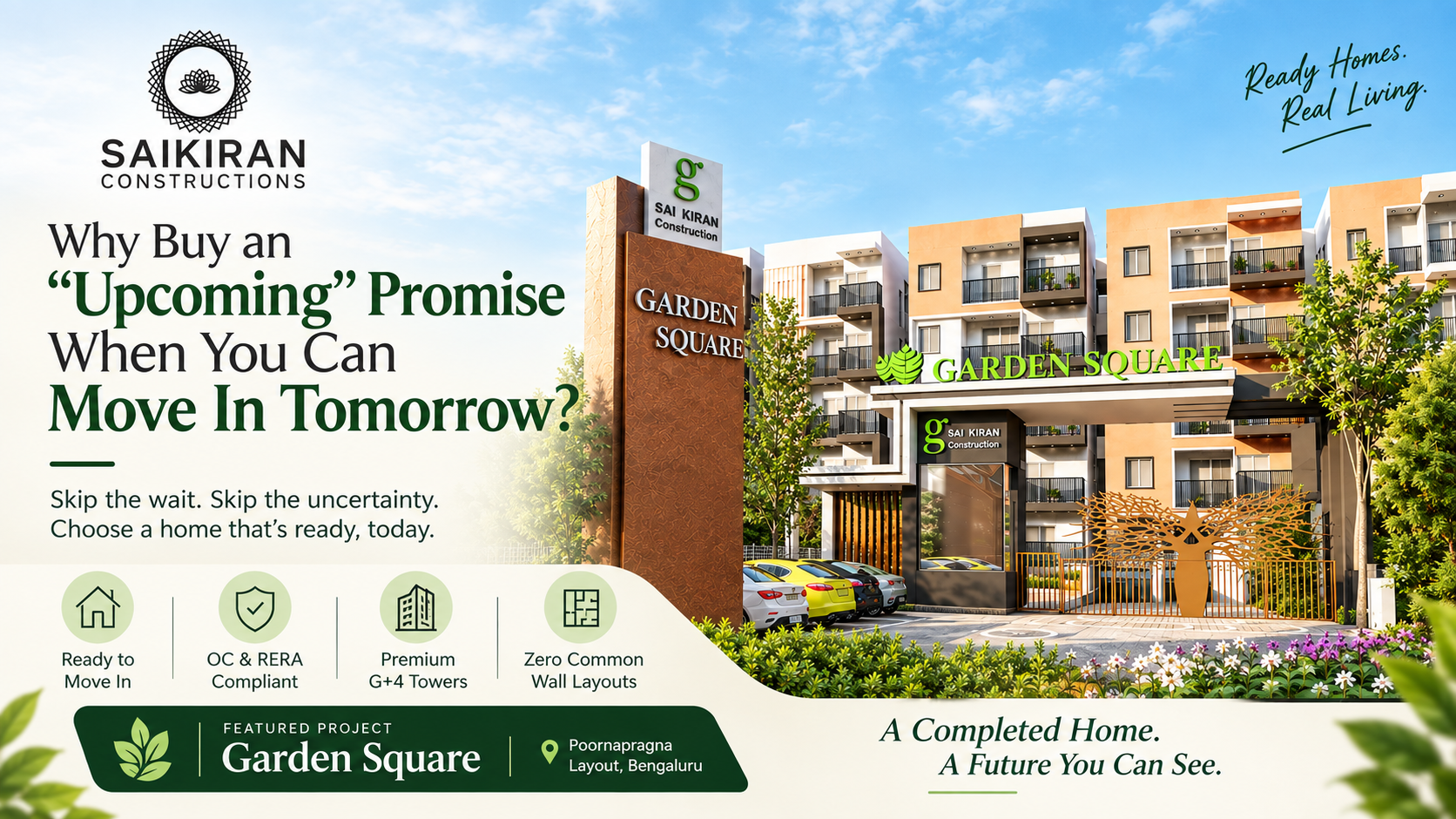 Why Buy an Upcoming Promise When You Can Move In Tomorrow?